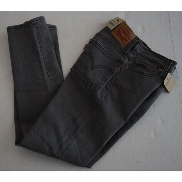 Levi's Women's Sz 00 Short / W24 L28 Gray Wedgie Straight Denim Jeans $70 - Picture 9 of 9